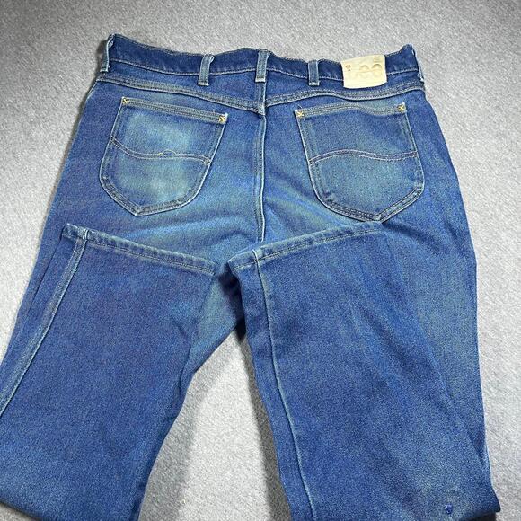 Lee Mens 38 x 30 light/medium washClassic Blue Denim Jeans straight Lee work - Picture 5 of 6